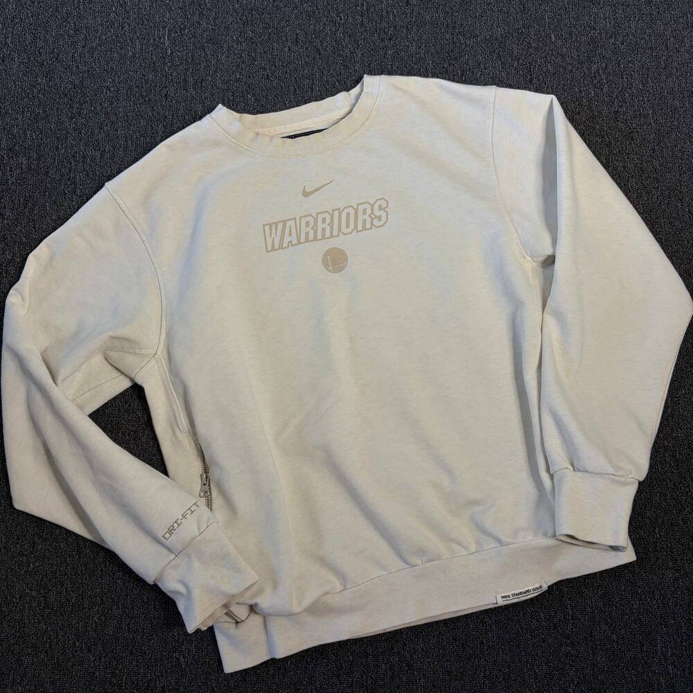 Vintage Y2k Golden State Warriors White Embroidered Nba Basketball Crewneck M